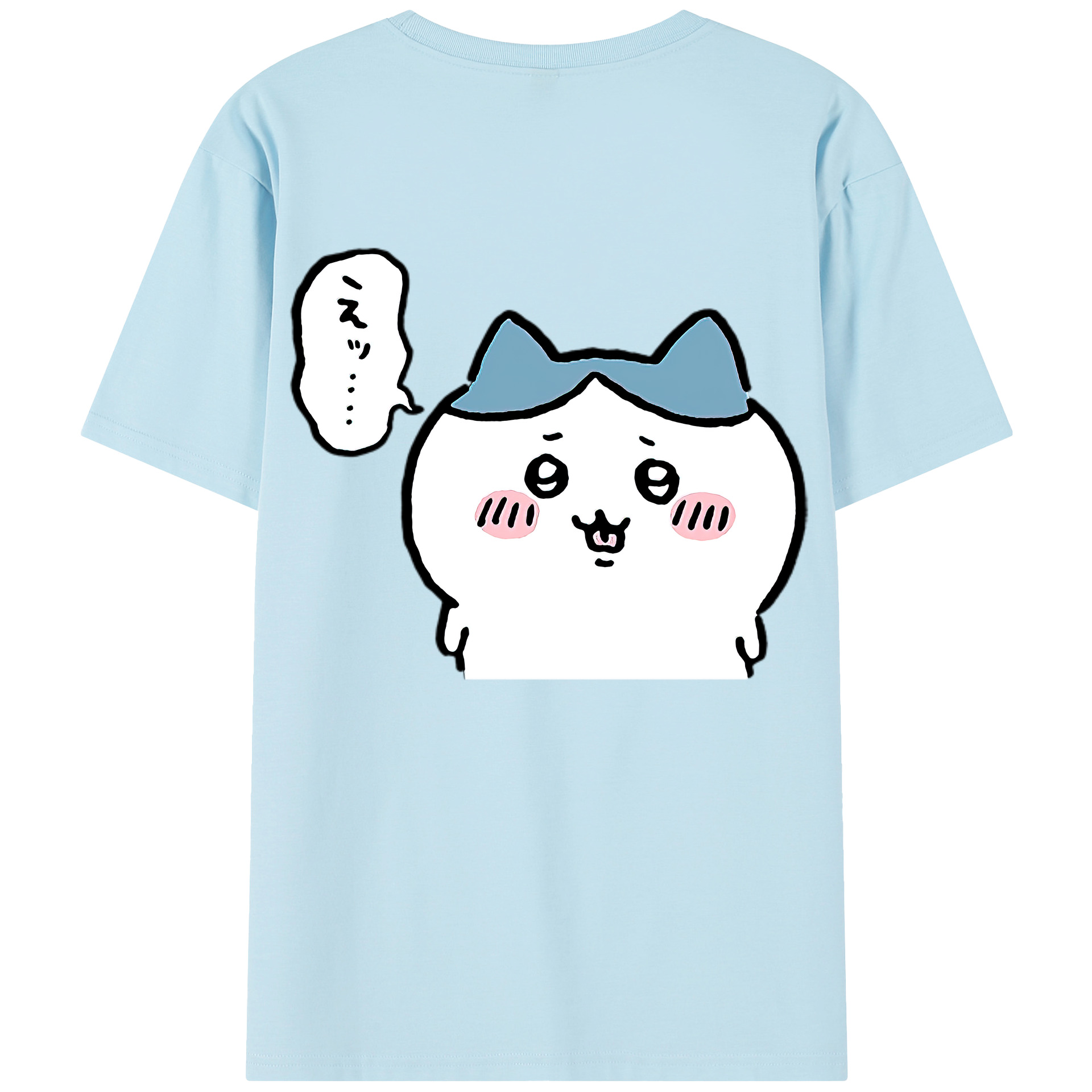（画像用） ちいかわ ハチワレ Chii-kawa hachiware 綿100％半袖Tシャツ（背面プリント）
